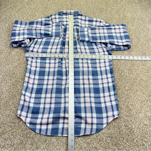 Vineyard Vines Classic Fit Murray Shirt Blue Pink Check Mens Size S Linen Blend - Picture 6 of 14